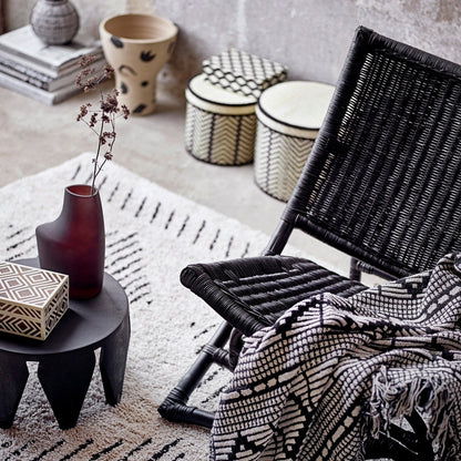 Baz Rattan Lounge Chair - Black