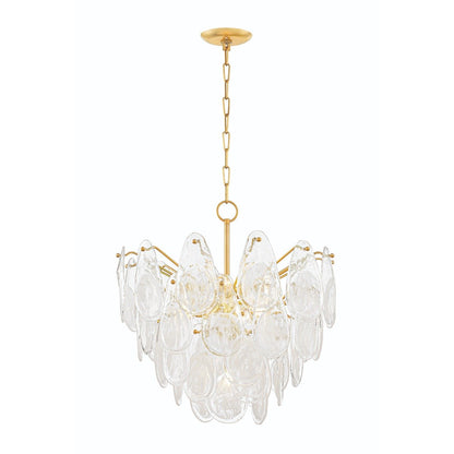 Darcia 7 Light Chandelier - Aged Brass