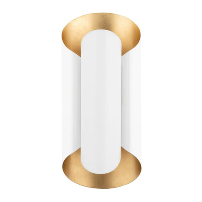 Banks Wall Sconce - Gold Leaf & White