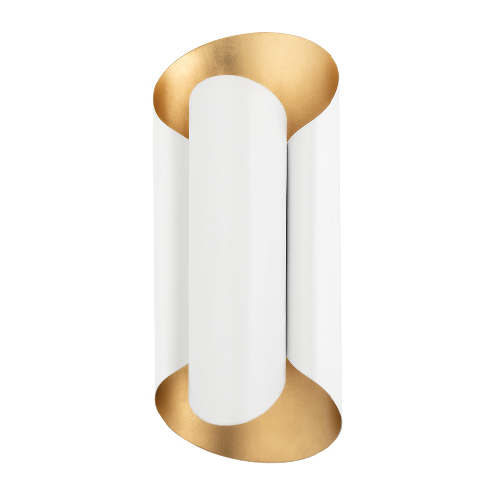Banks Wall Sconce - Gold Leaf & White