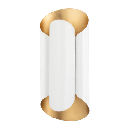 Banks Wall Sconce - Gold Leaf & White