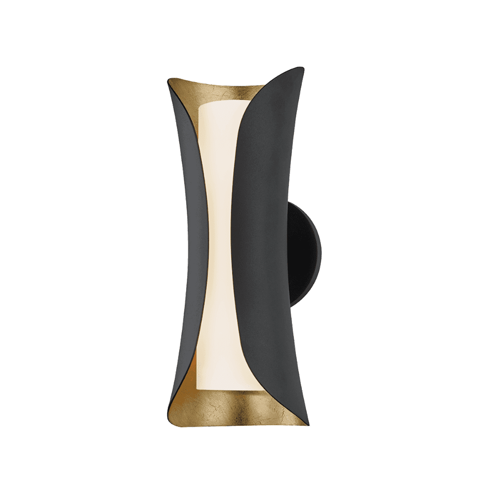 Josie 2 Light Wall Sconce - Black & Gold Leaf