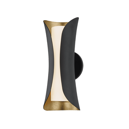 Josie 2 Light Wall Sconce - Black & Gold Leaf