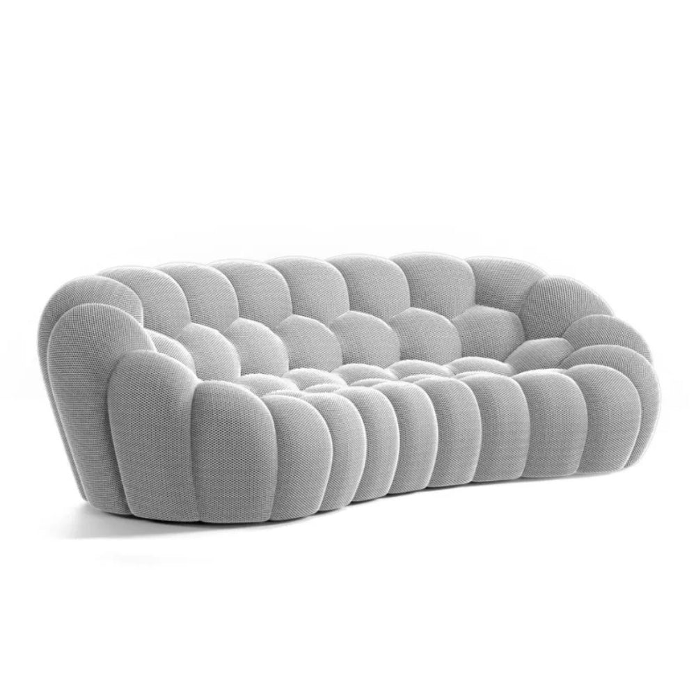 Compressed Bubble Sofa in White by Lumo: Sleek, Space-Saving Design