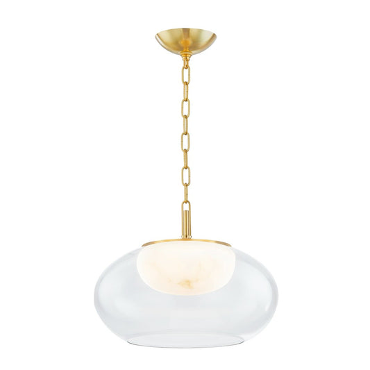Moore 1 Light Pendant Light - Aged Brass