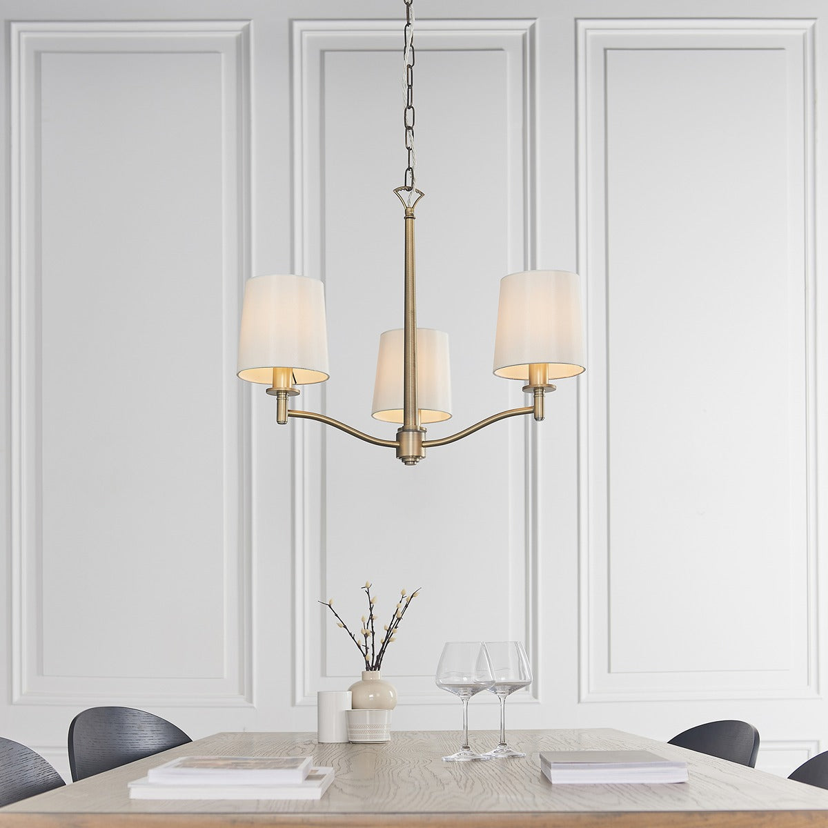 Ortona 3 Pendant Light - Antique Brass
