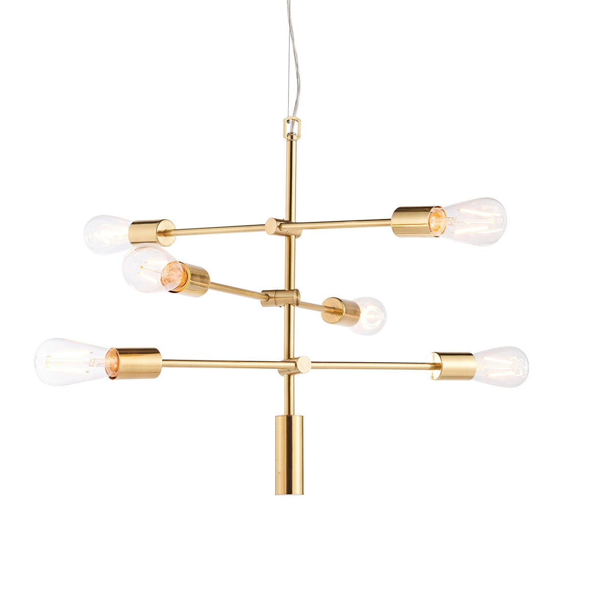 Rubens 6 Linear Pendant Light - Brushed Gold