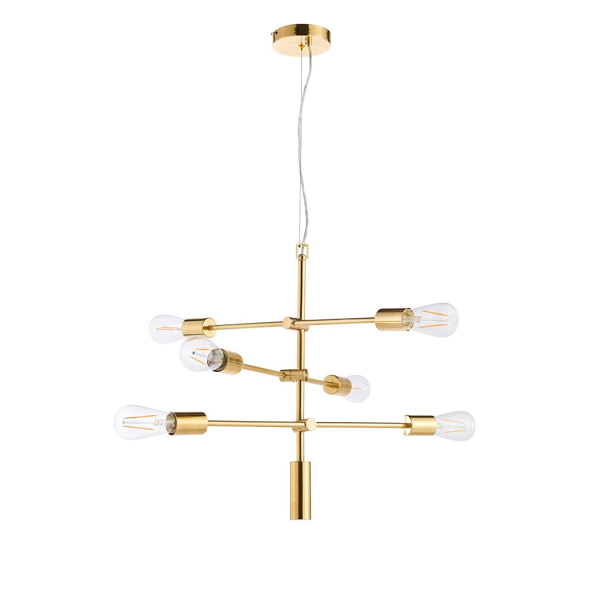 Rubens 6 Linear Pendant Light - Brushed Gold
