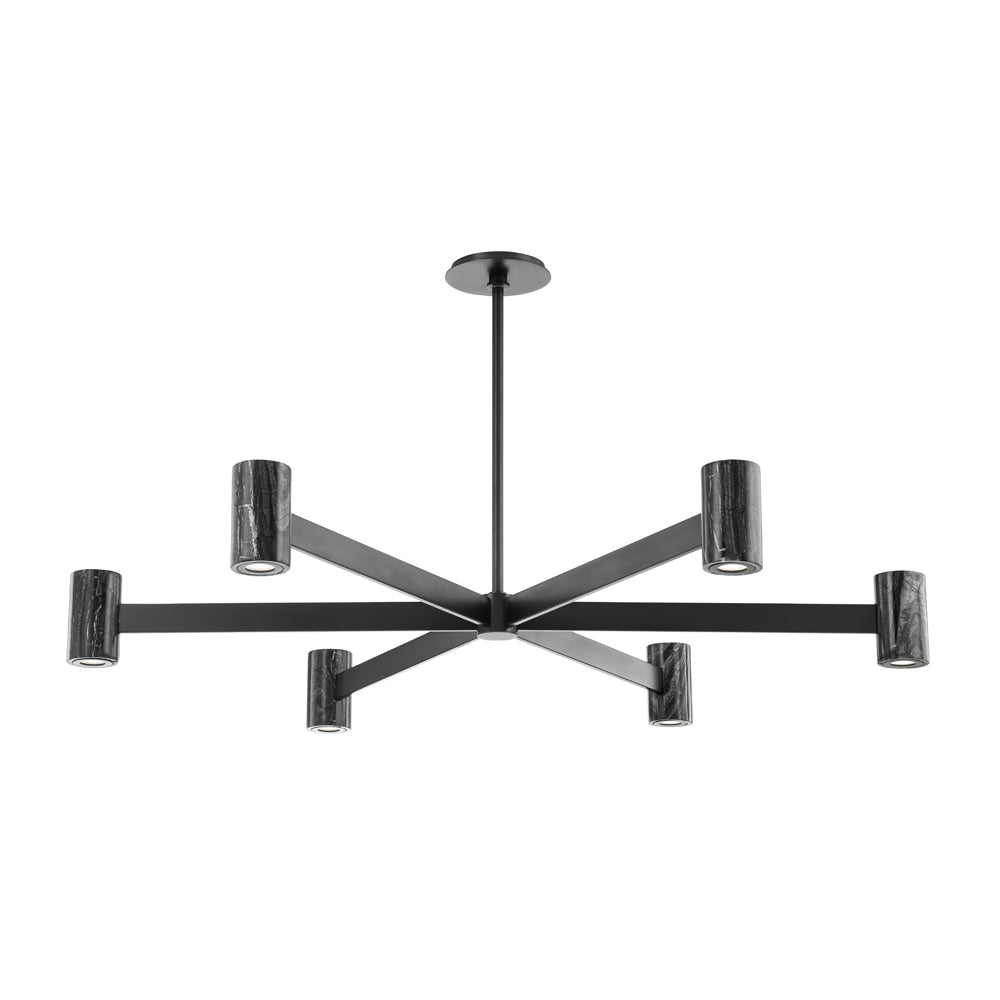 Predock 6 Light Chandelier - Black Brass