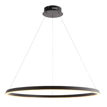 Staten Hanging Circle Pendant Light - Black