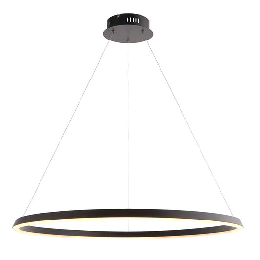 Staten Hanging Circle Pendant Light - Black