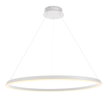 Staten Hanging Circle Pendant Light - White