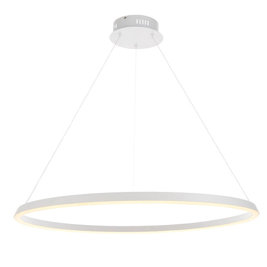 Staten Hanging Circle Pendant Light - White