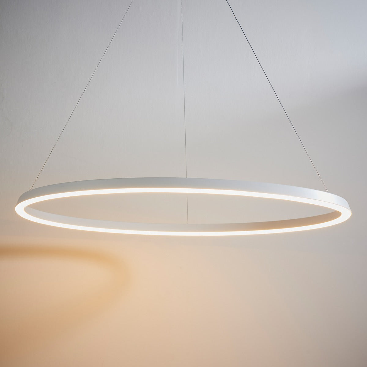 Staten Hanging Circle Pendant Light - White