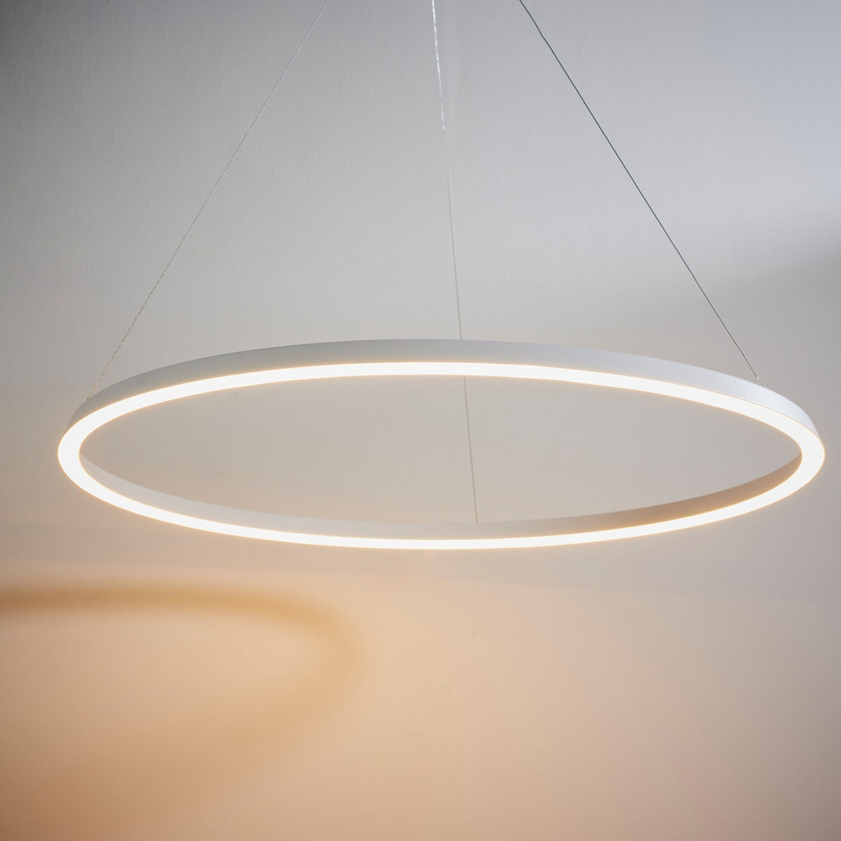 Staten Hanging Circle Pendant Light - White