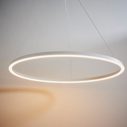 Staten Hanging Circle Pendant Light - White