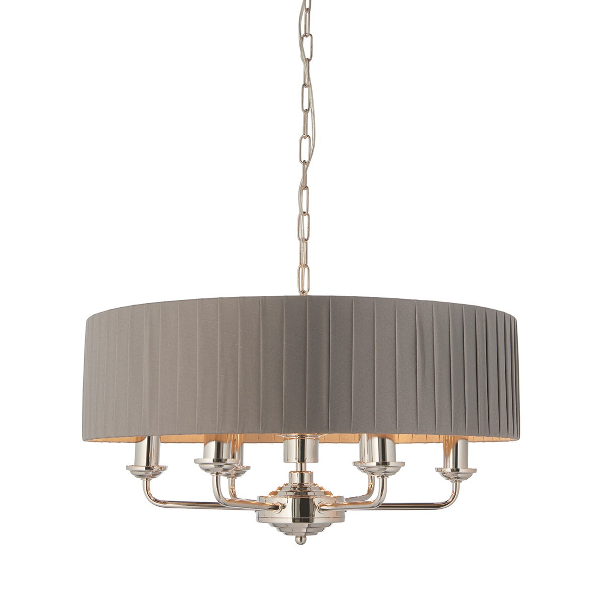 Highclere 6 Pleated Pendant - Nickel