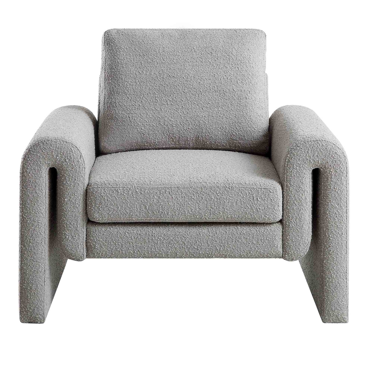 Hampstead Grey Boucle Curved Armchair