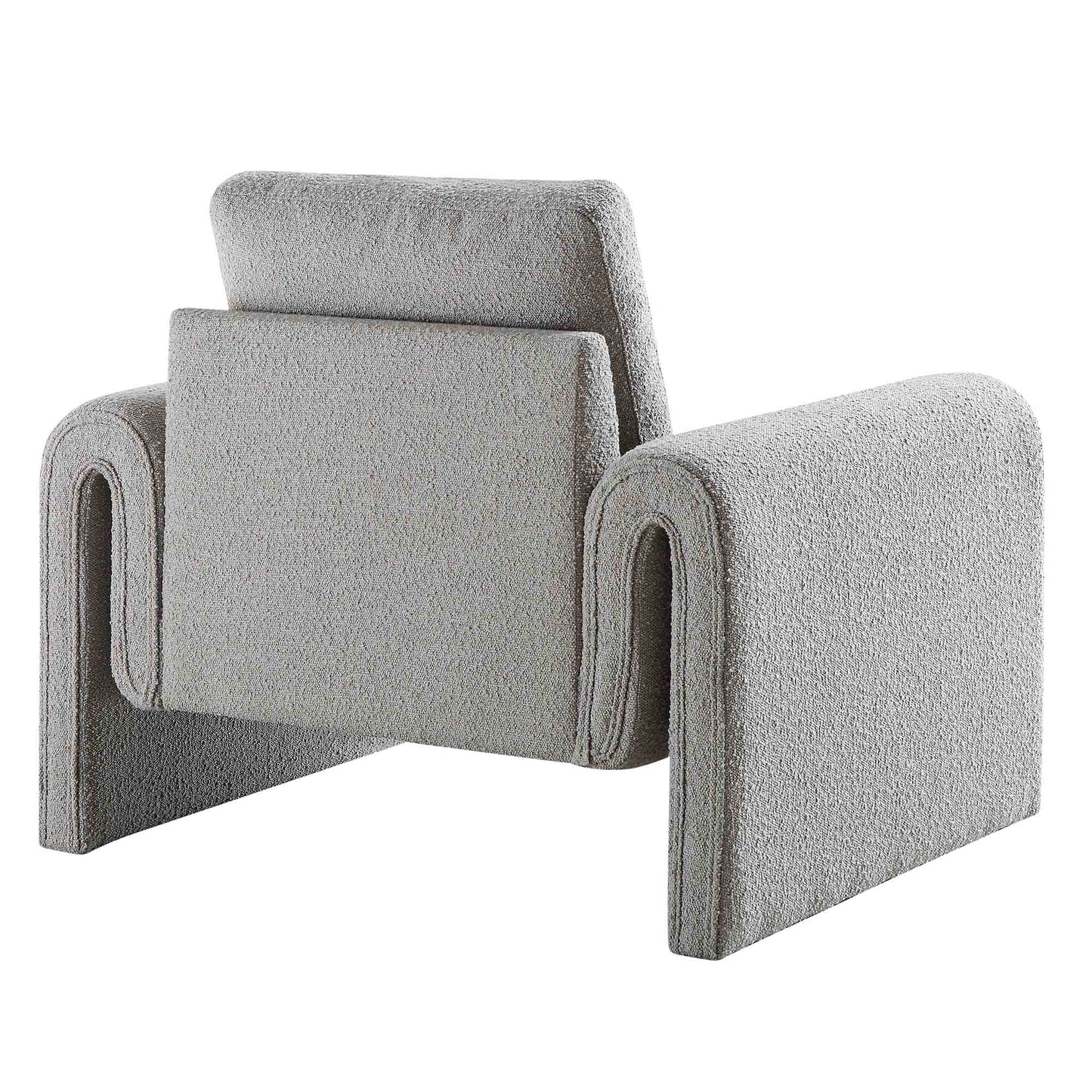 Hampstead Grey Boucle Curved Armchair