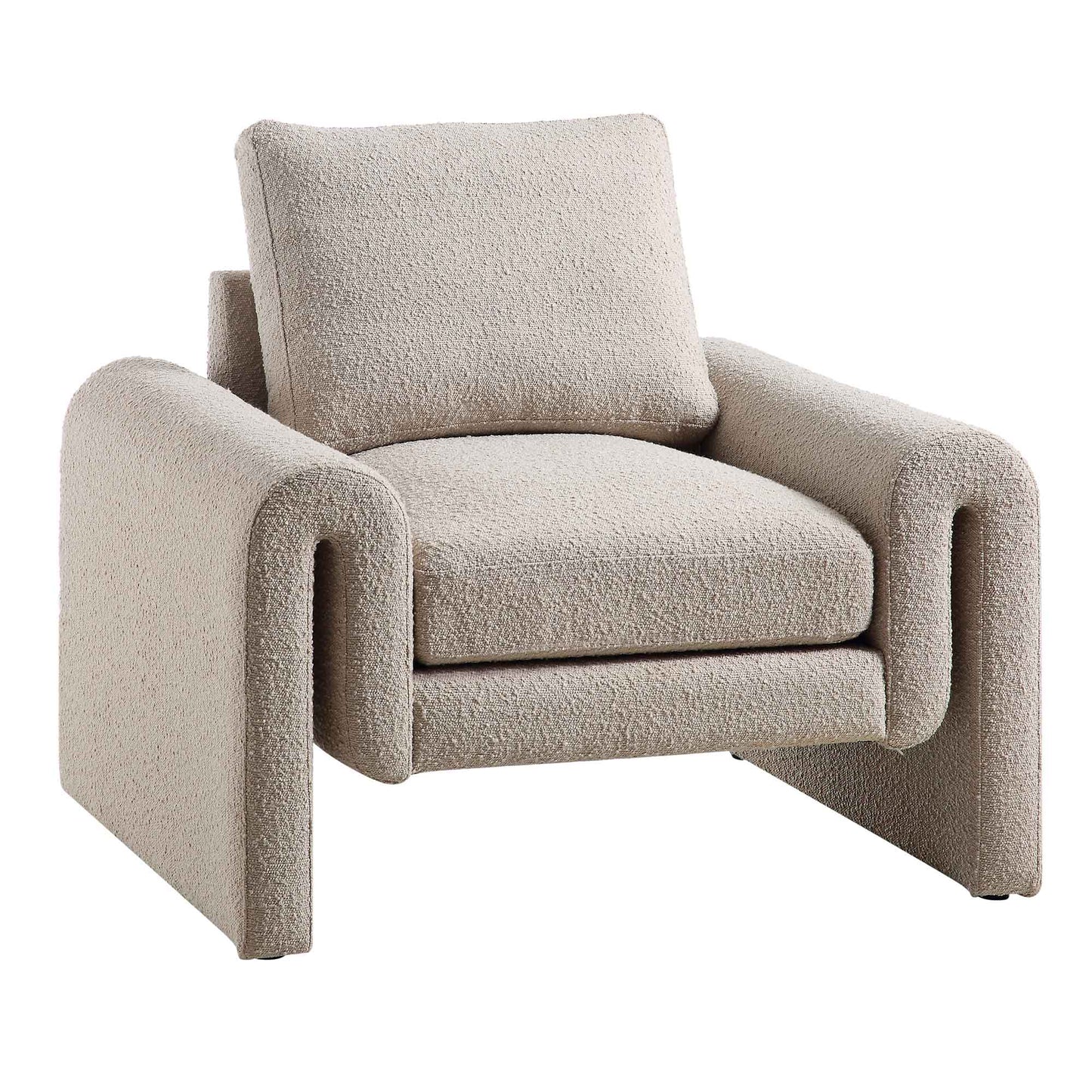 Hampstead Taupe Boucle Curved Armchair