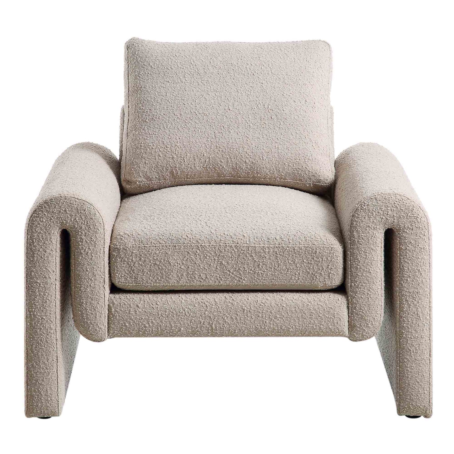 Hampstead Taupe Boucle Curved Armchair