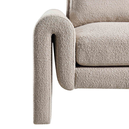 Hampstead Taupe Boucle Curved Armchair