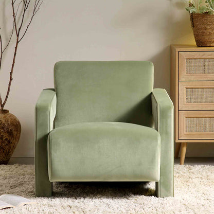 Brompton Sculptural Armchair, Lichen Velvet