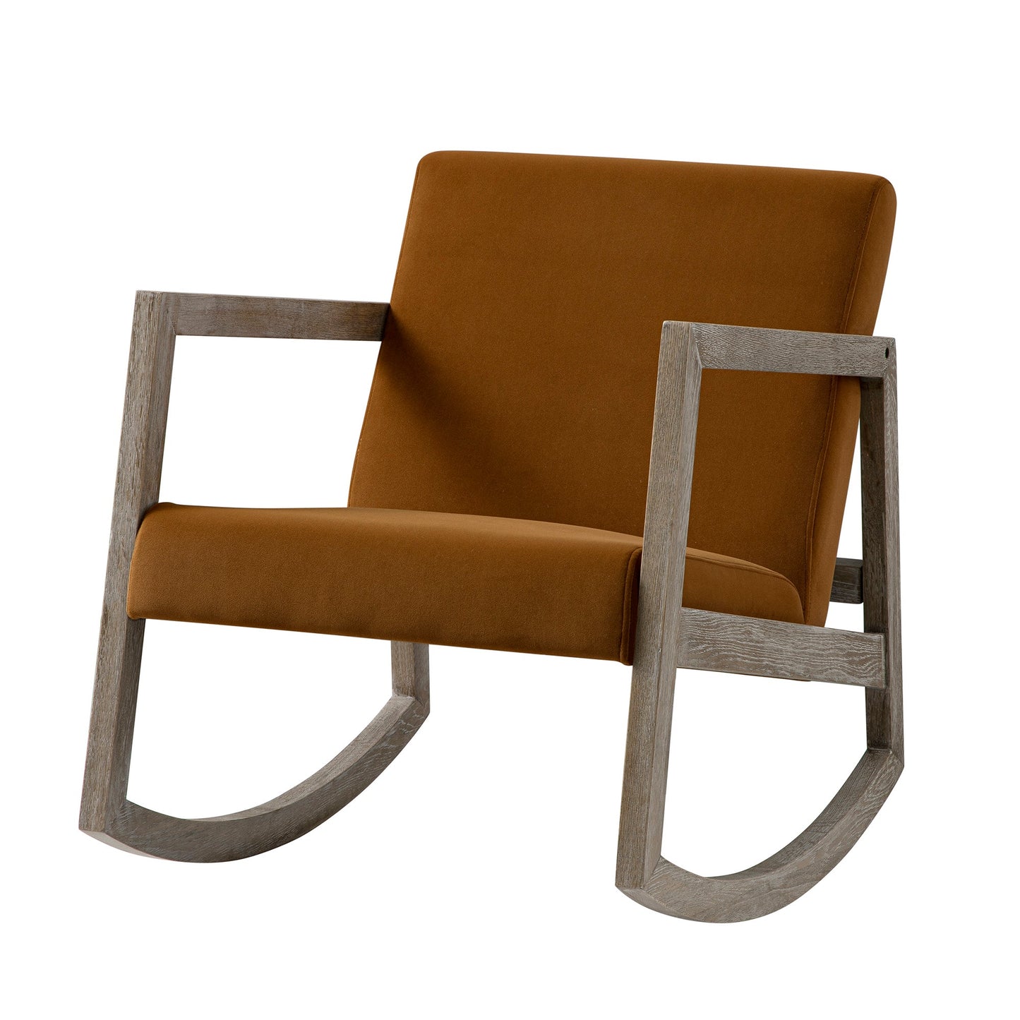 Fyne Cinnamon Velvet Rocking Weathered Oak Armchair