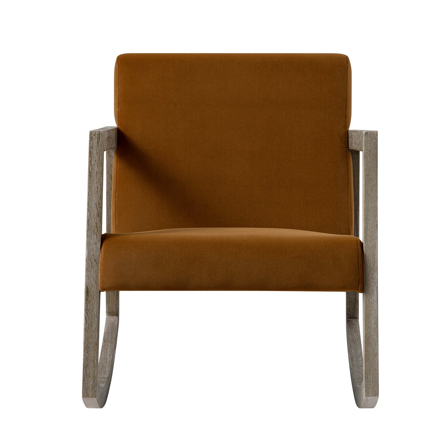 Fyne Cinnamon Velvet Rocking Weathered Oak Armchair