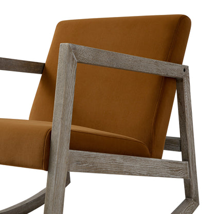 Fyne Cinnamon Velvet Rocking Weathered Oak Armchair