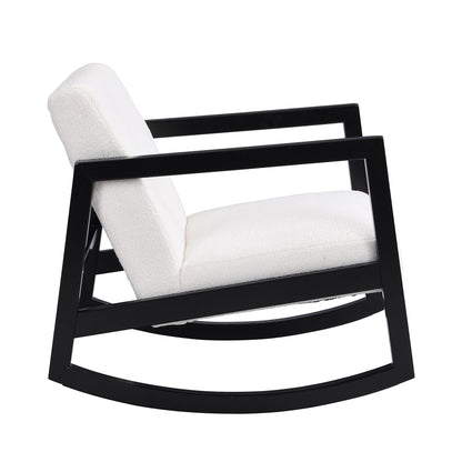 Fyne Ecru Boucle Rocking Armchair, Black Frame
