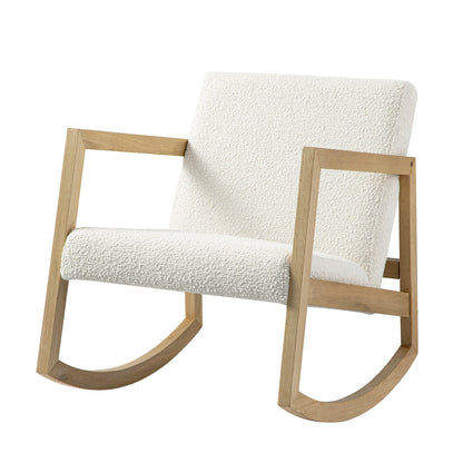 Fyne Ecru Boucle Rocking Natural Oak Armchair