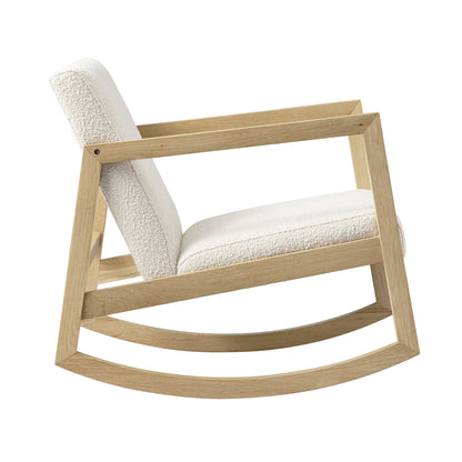 Fyne Ecru Boucle Rocking Natural Oak Armchair
