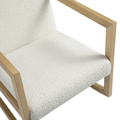 Fyne Ecru Boucle Rocking Natural Oak Armchair