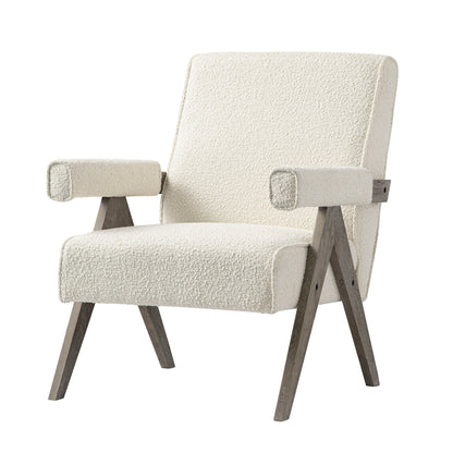 Chinnor Beige Boucle Weathered Oak Frame Accent Chair