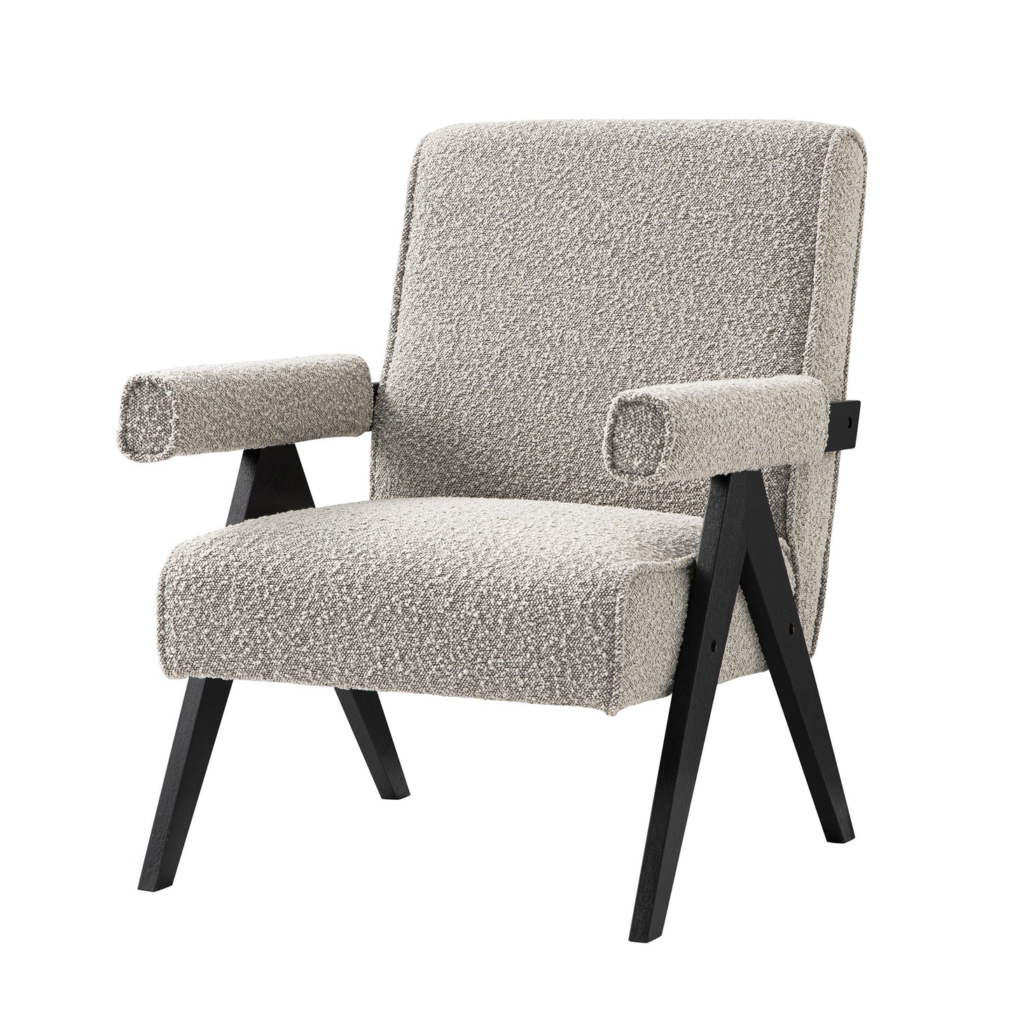 Chinnor Taupe Boucle Black Oak Frame Accent Chair