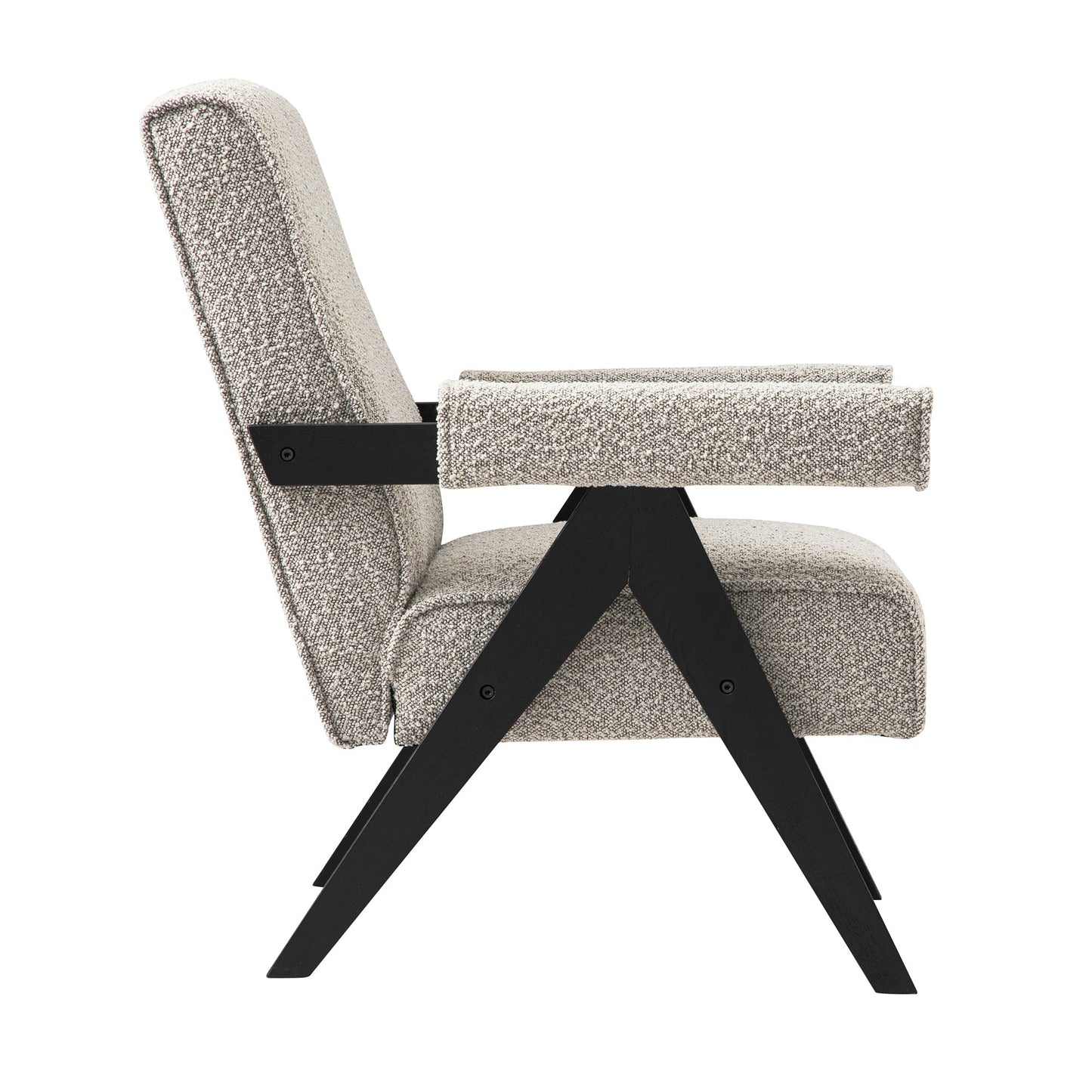 Chinnor Taupe Boucle Black Oak Frame Accent Chair