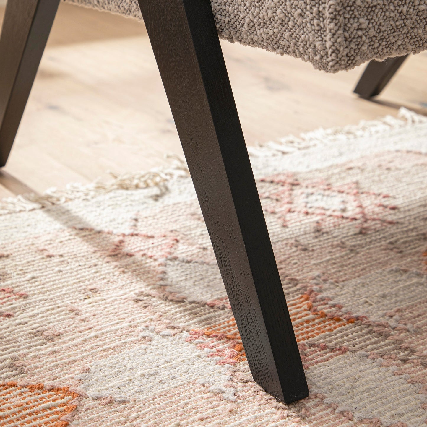 Chinnor Taupe Boucle Black Oak Frame Accent Chair