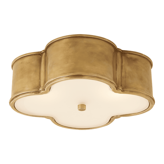 Basil 17" Flush Mount - Natural Brass with Frosted Glass