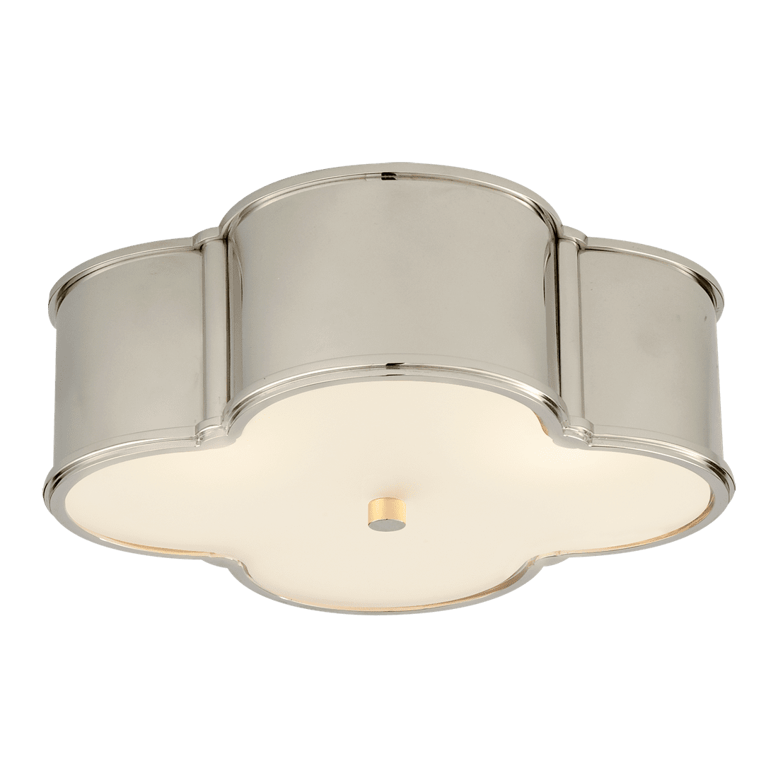Basil 17" Flush Mount - Polished Nickel with Frosted Glass
