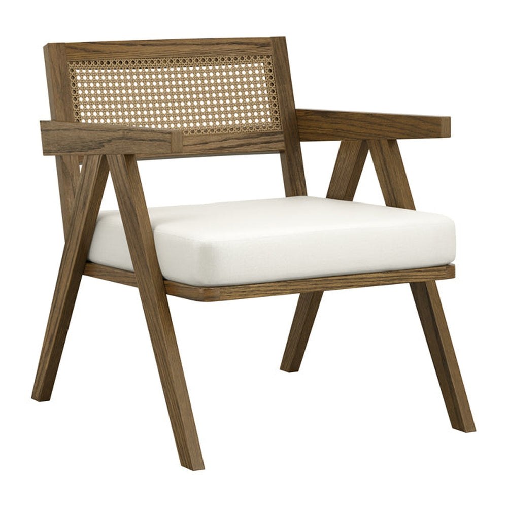 Phoenix Accent Chair - Smoked Wood & Ecru