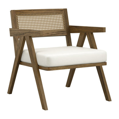 Phoenix Accent Chair - Smoked Wood & Ecru