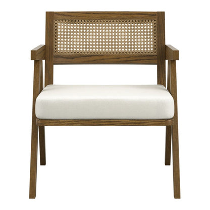 Phoenix Accent Chair - Smoked Wood & Ecru