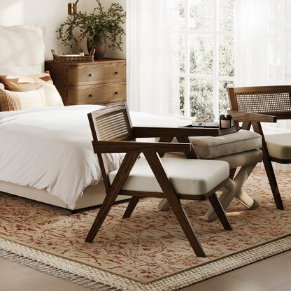 Phoenix Accent Chair - Smoked Wood & Ecru