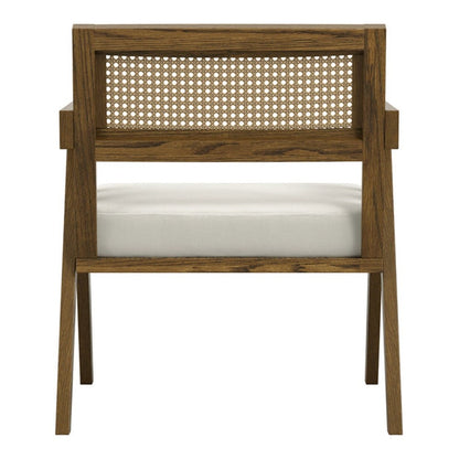 Phoenix Accent Chair - Smoked Wood & Ecru