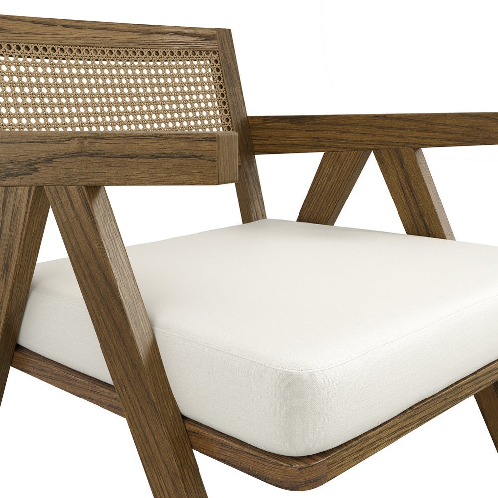 Phoenix Accent Chair - Smoked Wood & Ecru
