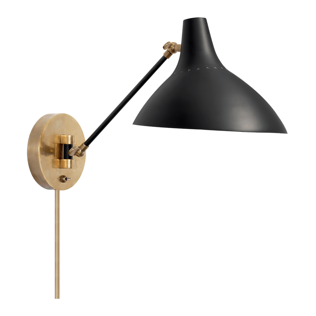 Charlton Wall Light - Black & Antique Brass