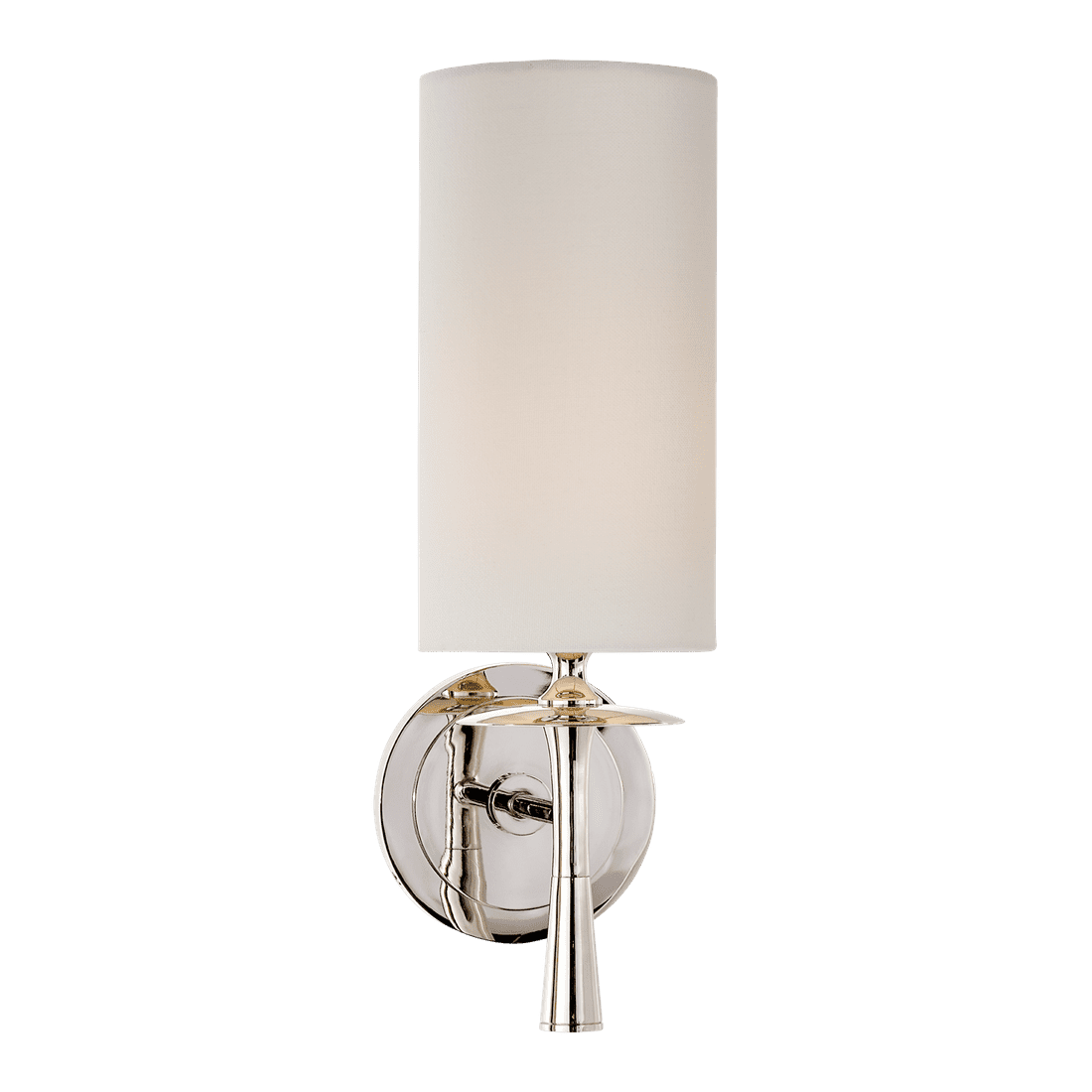 Drunmore Single Sconce - Polished Nickel with Linen Shade
