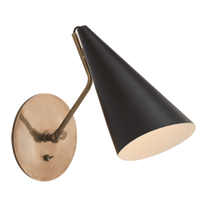 Clemente Wall Light - Antique Brass with Black