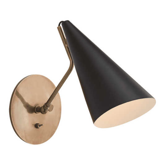 Clemente Wall Light - Antique Brass with Black